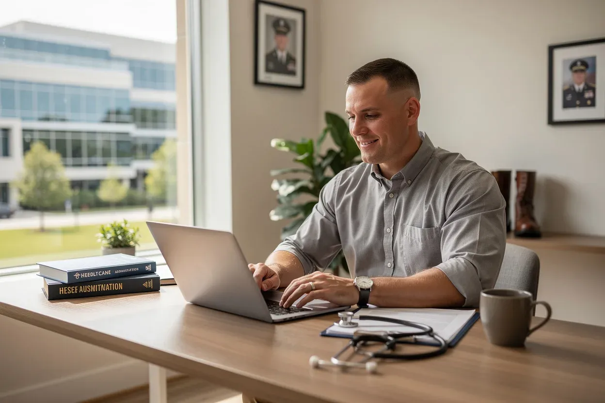 Online MBA in Healthcare Management: curriculum and workload for military veterans